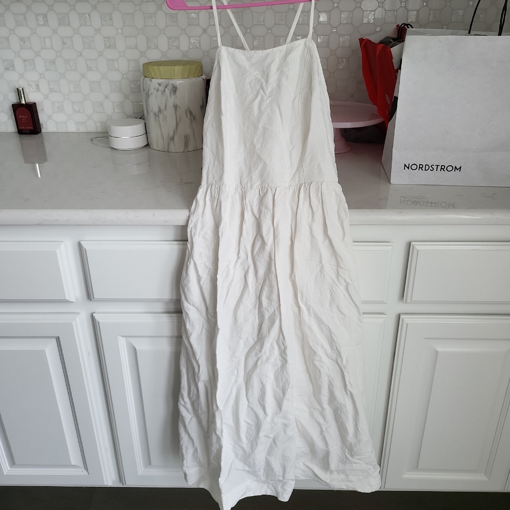 Abercrombie White Linen Midi Dress